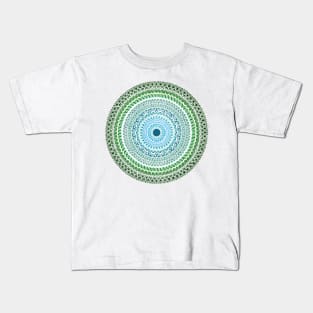 Peacock colored mandala. Kids T-Shirt